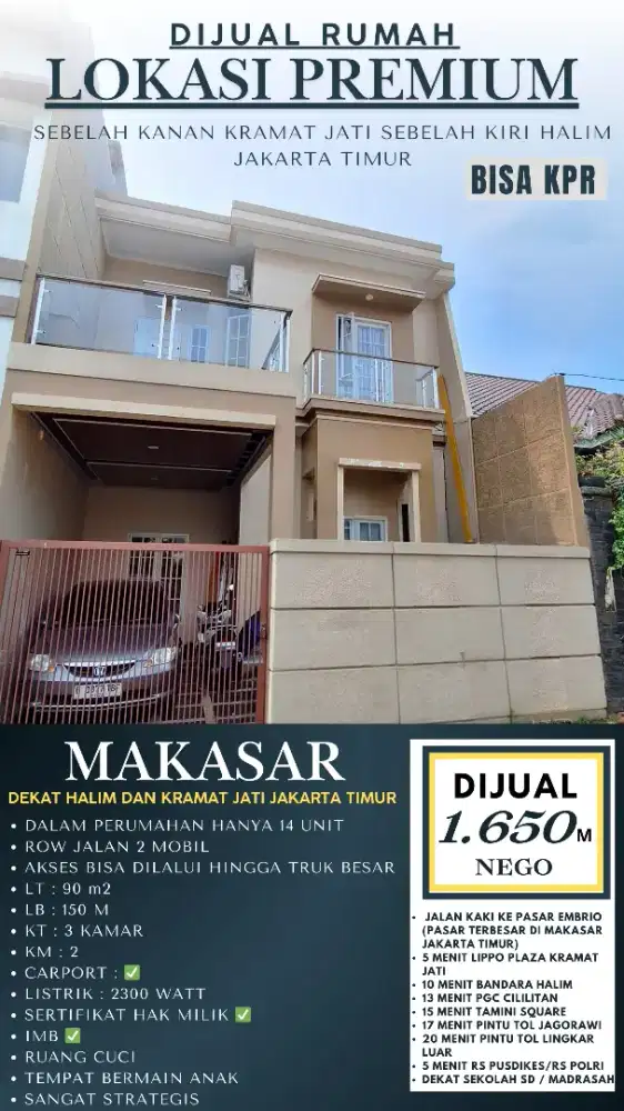 RUMAH MEWAH DALAM CLUSTER HALIM