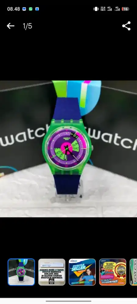 SWATCH Neon Skychart (model SO28G704)