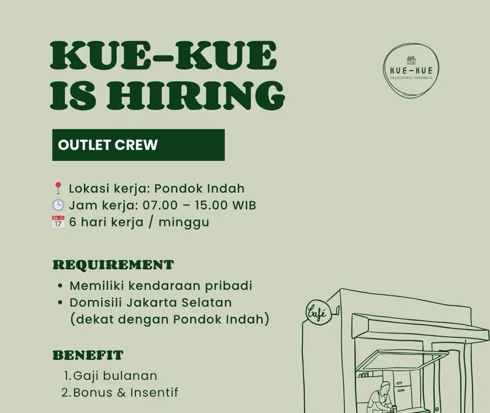 Outlet Crew Kue-Kue (Full Time)