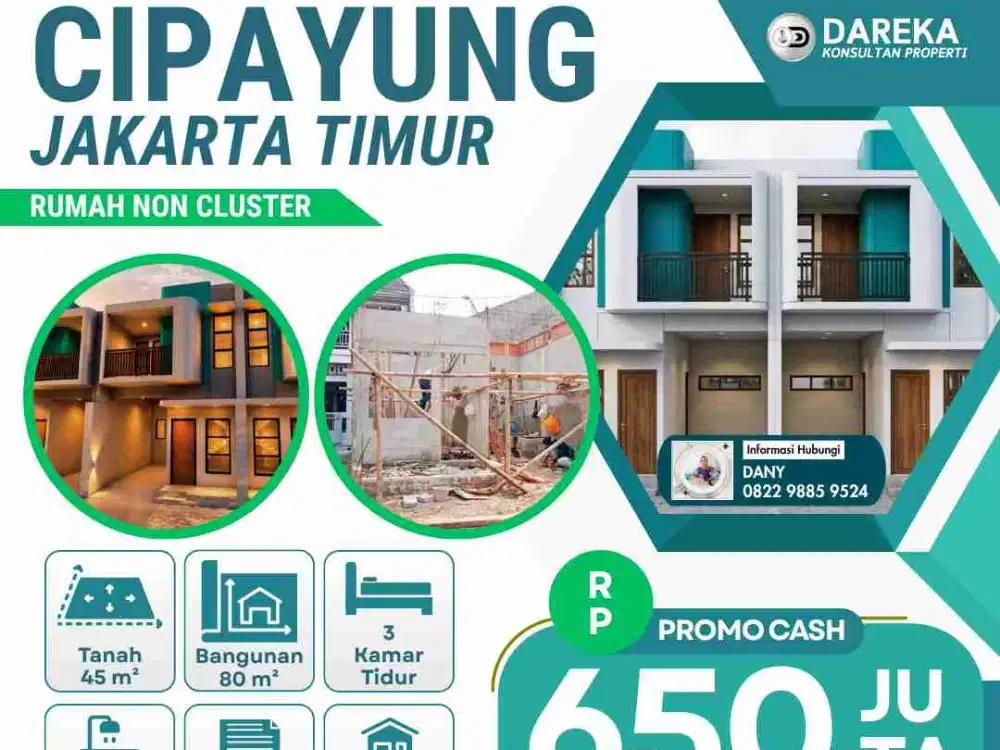 Dijual Rumah 2 Lantai Setu Cipayung