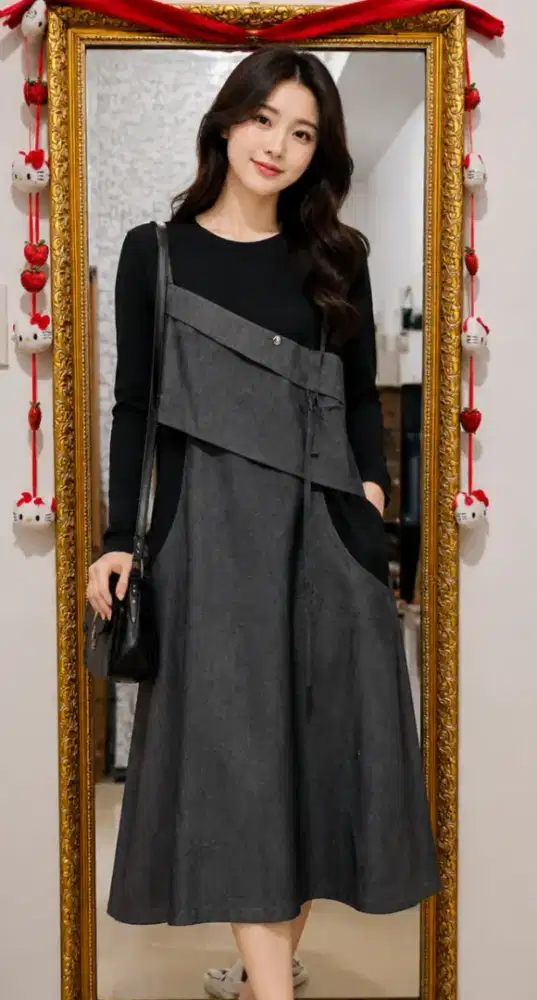 Dress hitam abu