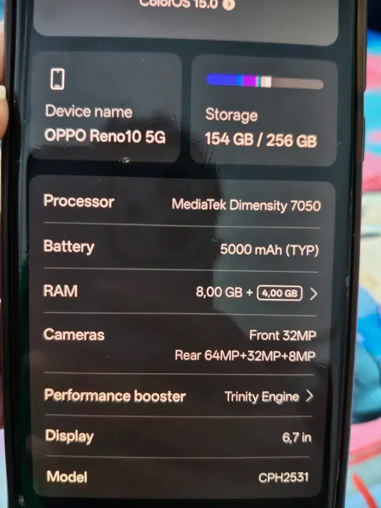 Dijual Oppo Reno 10 pemakaian pribadi