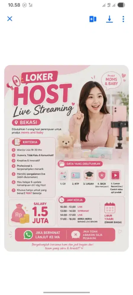LOWONGAN KERJA HOST LIVE