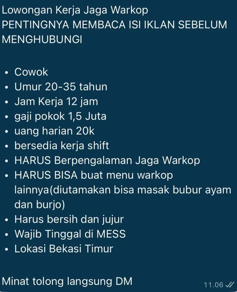 Lowongan Kerja Warkop