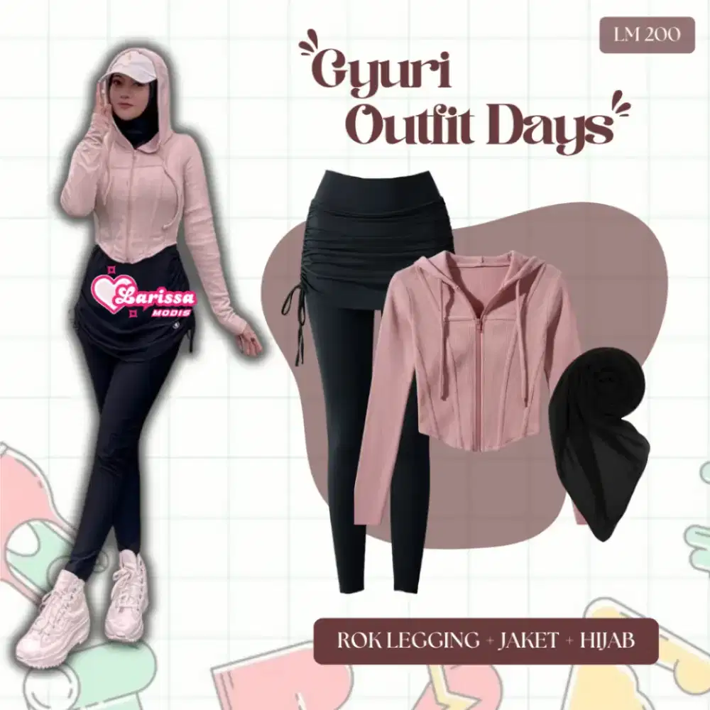 Setelan Olahraga 3in1 Padel/Lari/Tennis Wanita Hijab