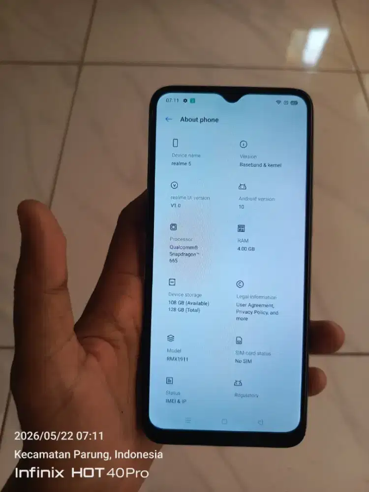 Realme 5 4/128 lcd gantian