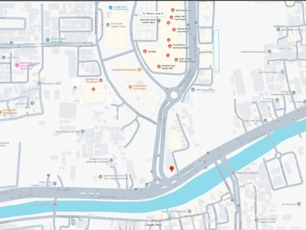 Sewa/Kerja Sama SUPER STRATEGIS di Hoek Jl. Raya Daan Mogot (6 lajur mobil) & Jl. Raya Tampak Siring (6 lajur), Lebar 25,7m, Kalideres, Jakarta Barat