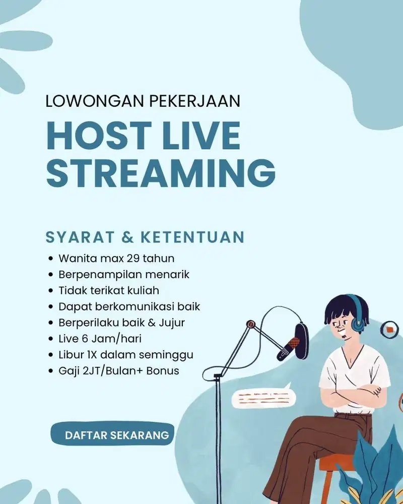 LOWONGAN KERJA HOST LIVE STREAMING