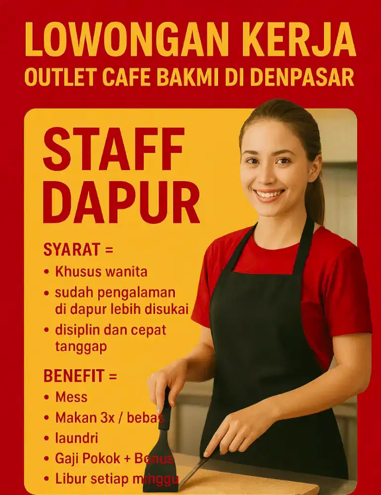 Lowongan untuk staf dapur
