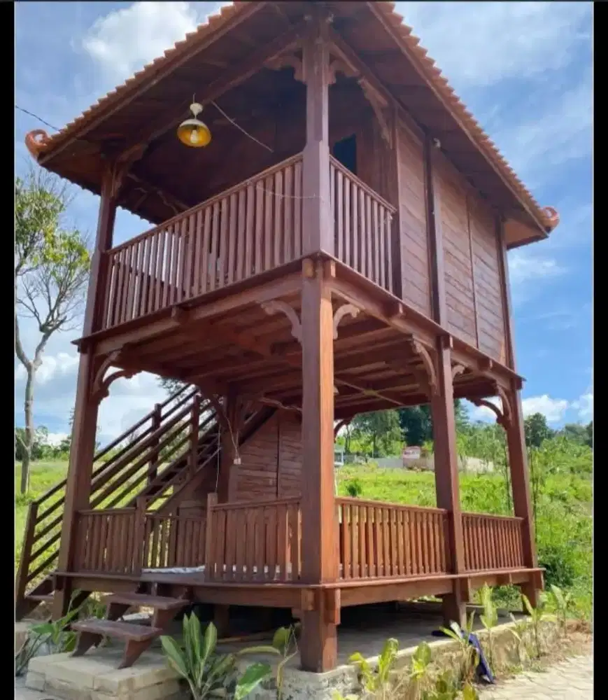 Gazebo tingkat kontruksi knockdown