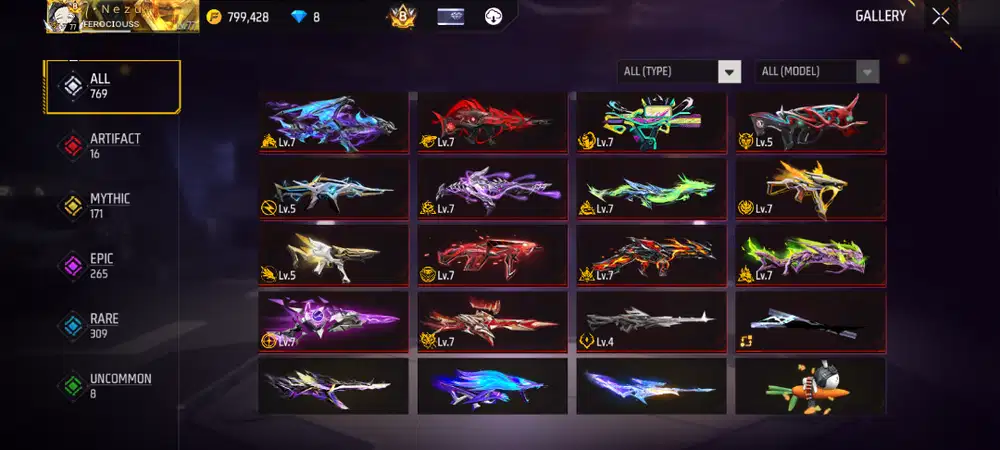 AKUN FF PRIME 8, 11 MAX IDAMAN