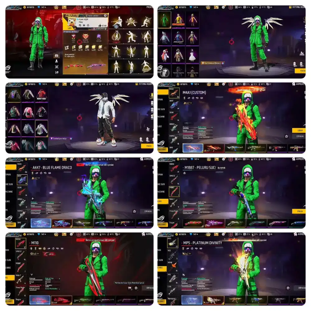 jual akun ff MURAAAH aman dan terpercaya real asli amanah Ready