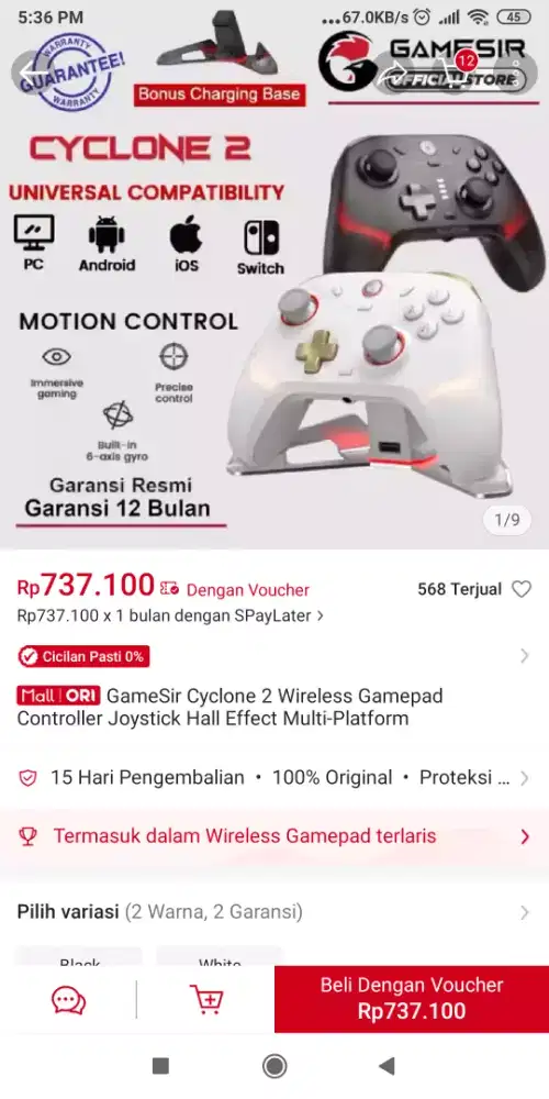 Gamepad Gamesir Cyclone 2 Like New