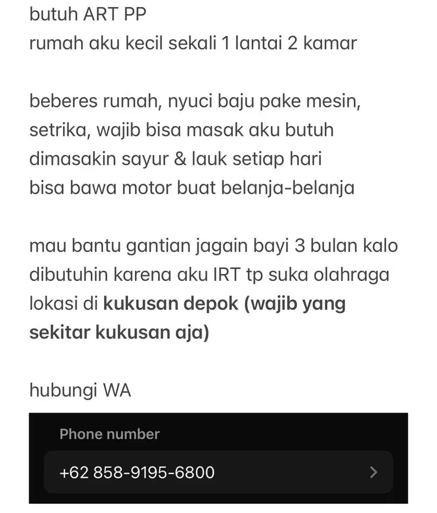 BUTUH ART PP BEBERES & BANTU MOMONG
