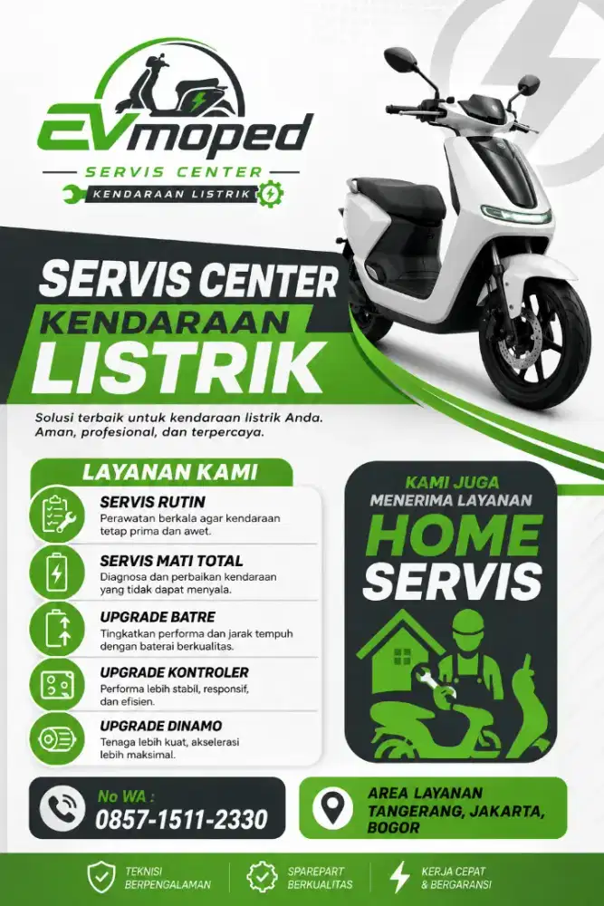 Servis sepeda dan motor listrik Area