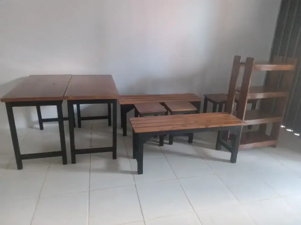 Meja kursi usaha warung makan, meja kursi Cafe resto, meja kursi teras