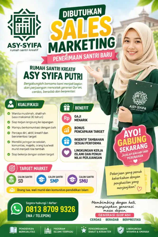 Sales Marketing Penerimaan Santri Baru Pesntren