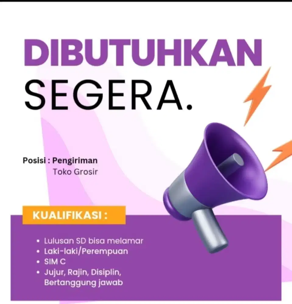 LOKER BAGIAN PENGIRIMAN