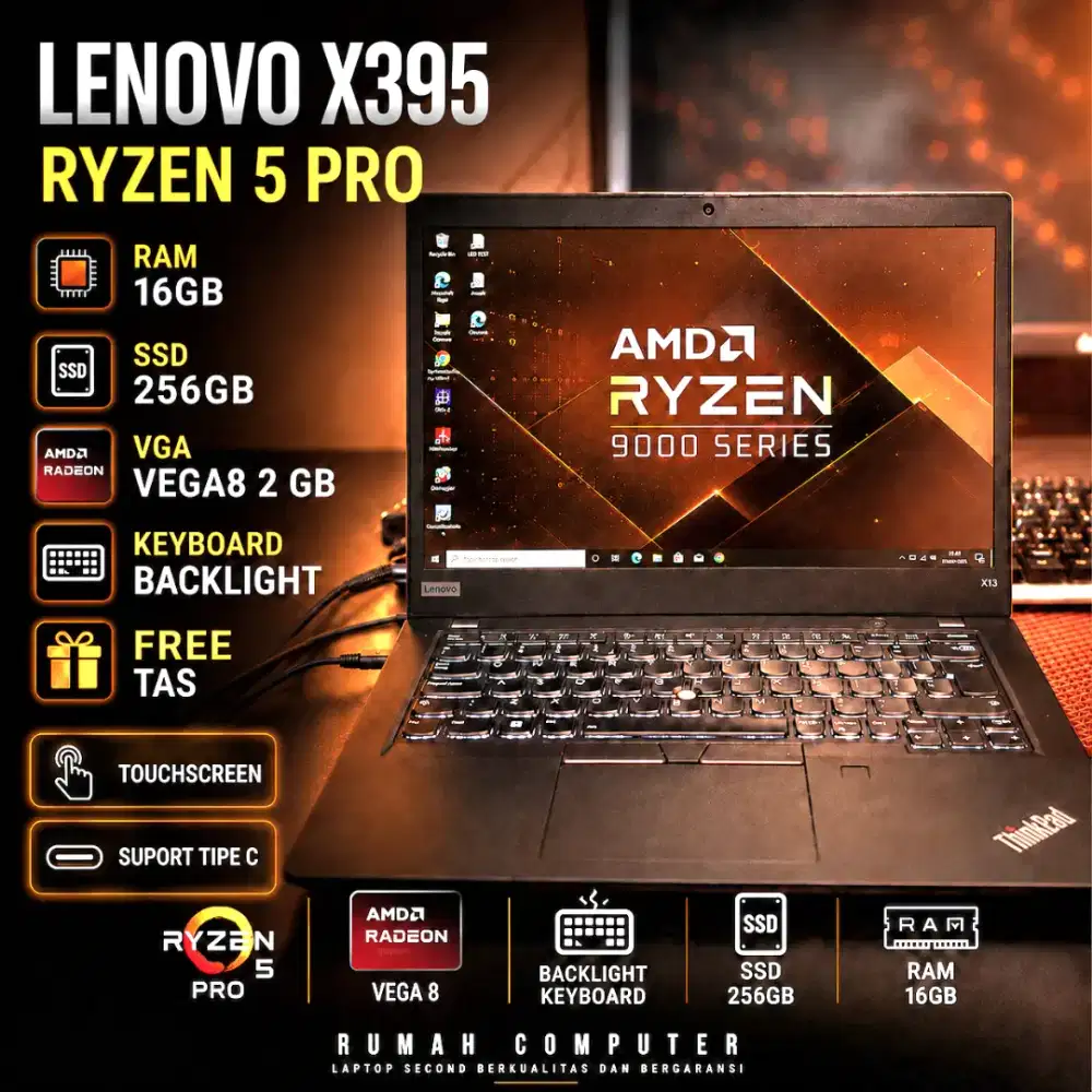 LAPTOP LENOVO THINKPAD X395 RYZEN 5 RAM 16GB NGACIR