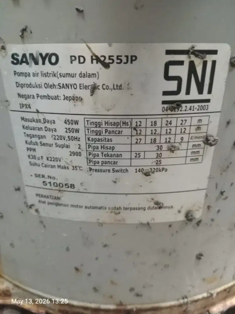 Mesin jetpump sanyo