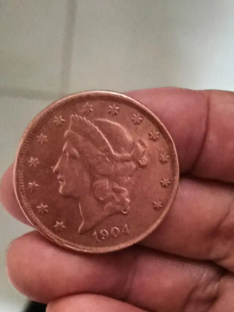 Jual coin U.S.A  twenty dollars th 1904 bahan tembaga .j