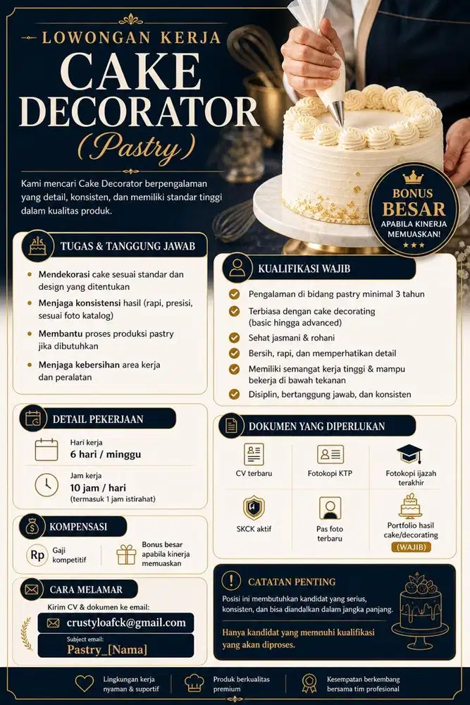 LOWONGAN KERJA PASTRY - PENGALAMAN