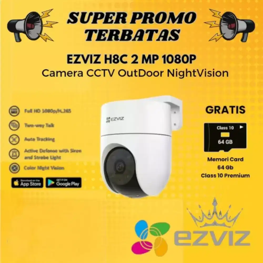 smart cctv ezviz wifi kamera 2mp