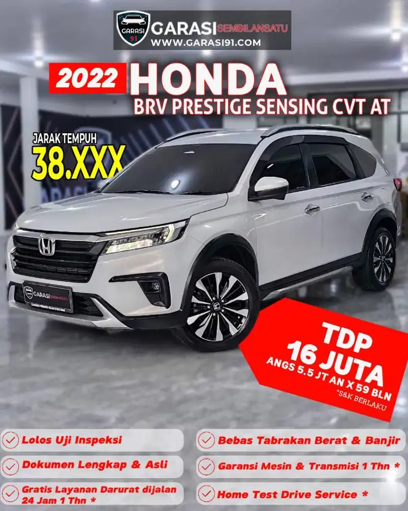 ‼️Pajak Panjang Honda BRV prestige Sensing Cvt AT 2022 Mulus istimewa