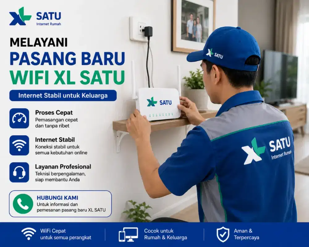 Jasa pasang baru wifi Xl Satu Surabaya