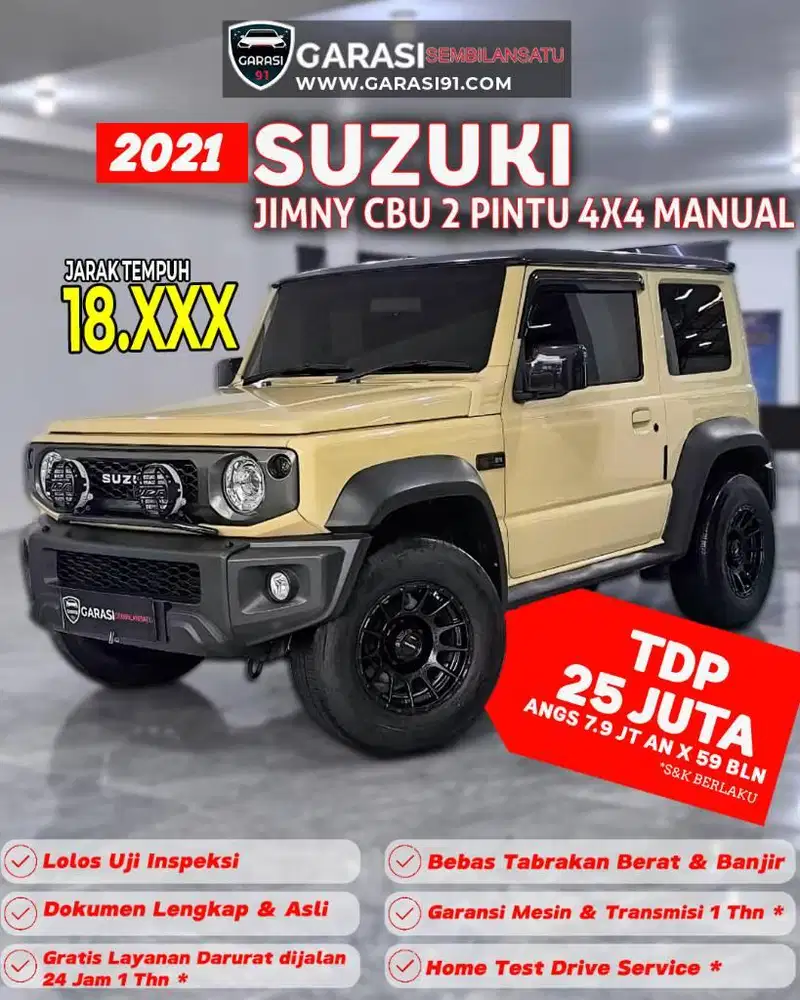 ‼️KM ANTIK Suzuki Jimny CBU 2 pintu 4x4 MT Pemakaian 2023 NIK 2021