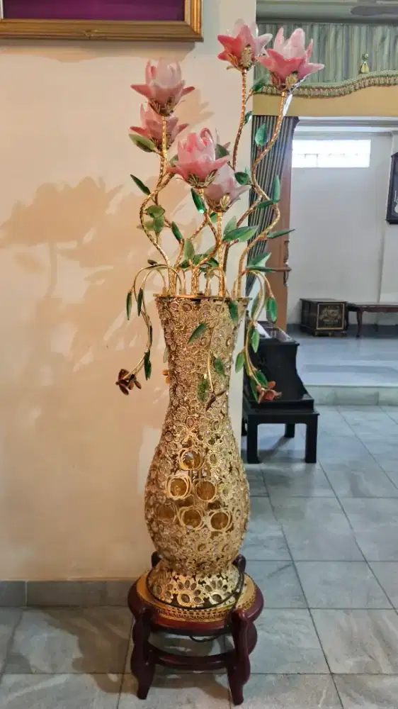 Lampu Hias Bunga Kaca Kuningan