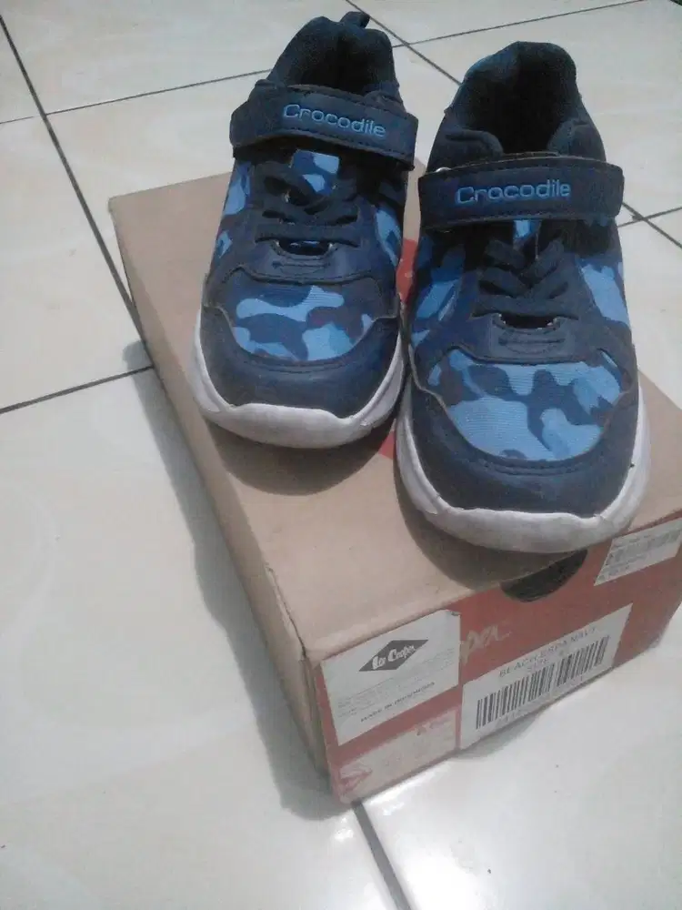 Sepatu Anak Laki Crocodile Kids SL206-170 Camo Biru Original Size 32 (