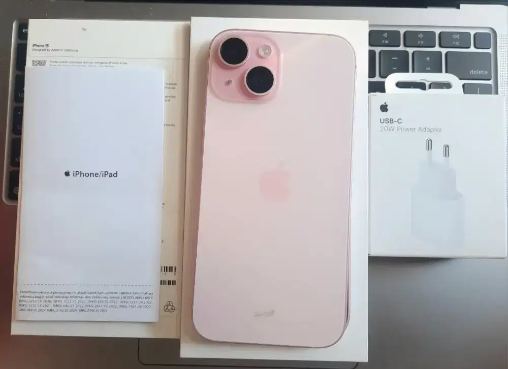 DiJUAL iPhone 15 128GB Pink -iBox-BH 100%- No Service-Fullset Origilal