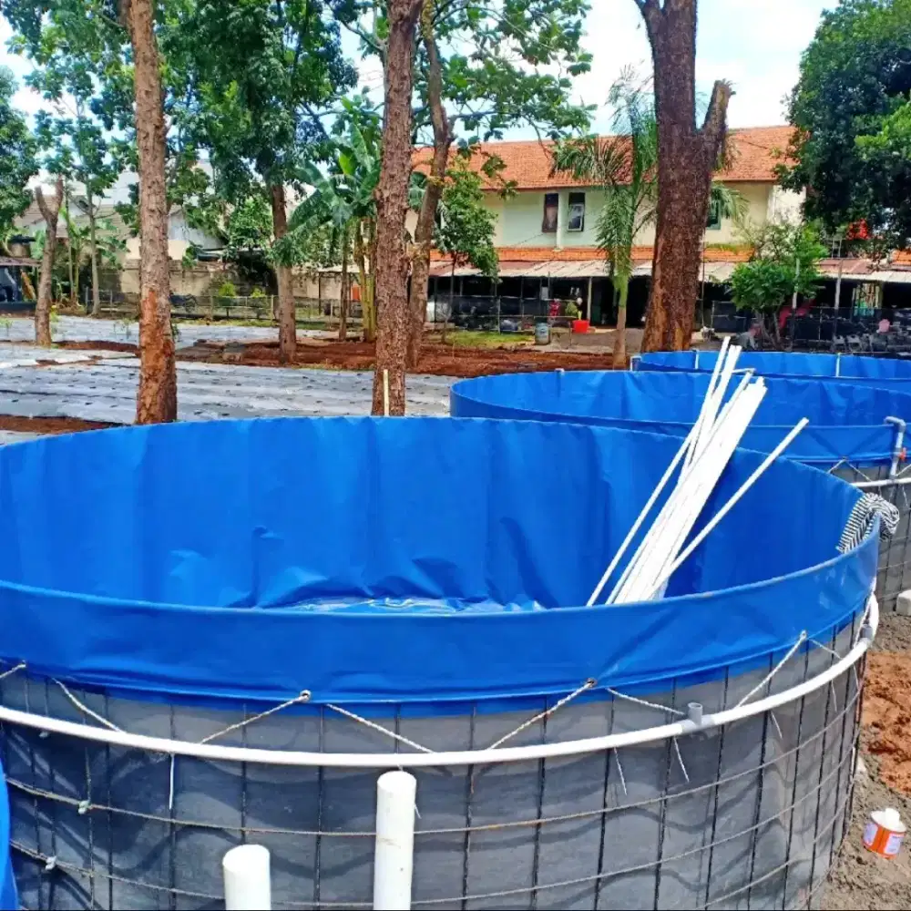 Kolam Bundar Bioflok Orchid Biru