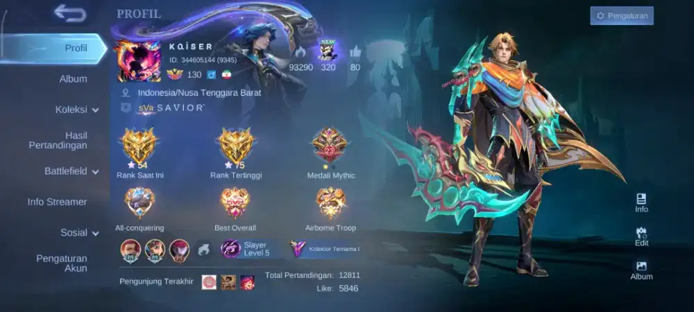 Jual Akun ML ori server 4 digit