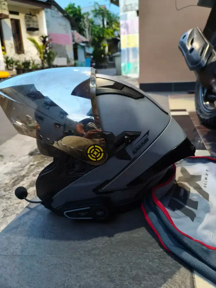 Paket ganteng helm jpx nova x + intercom