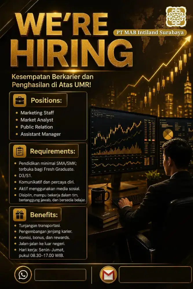 We're Hiring( Kesempatan berkarier & penghasilan diatan UMR