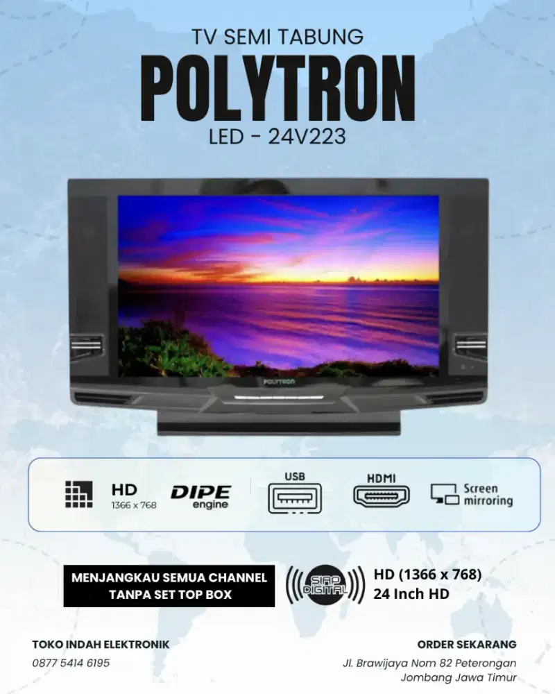 LED SEMI TABUNG POLYTRON LED-24V223