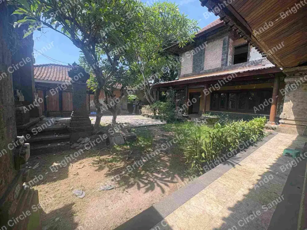 5,5 ARE RUMAH ETNIK BALI DENGAN TANAH LUAS DEKAT PANTAI SANUR