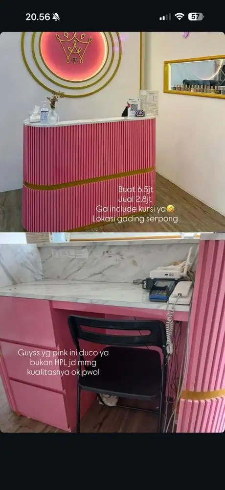 Meja kasir finishing duco