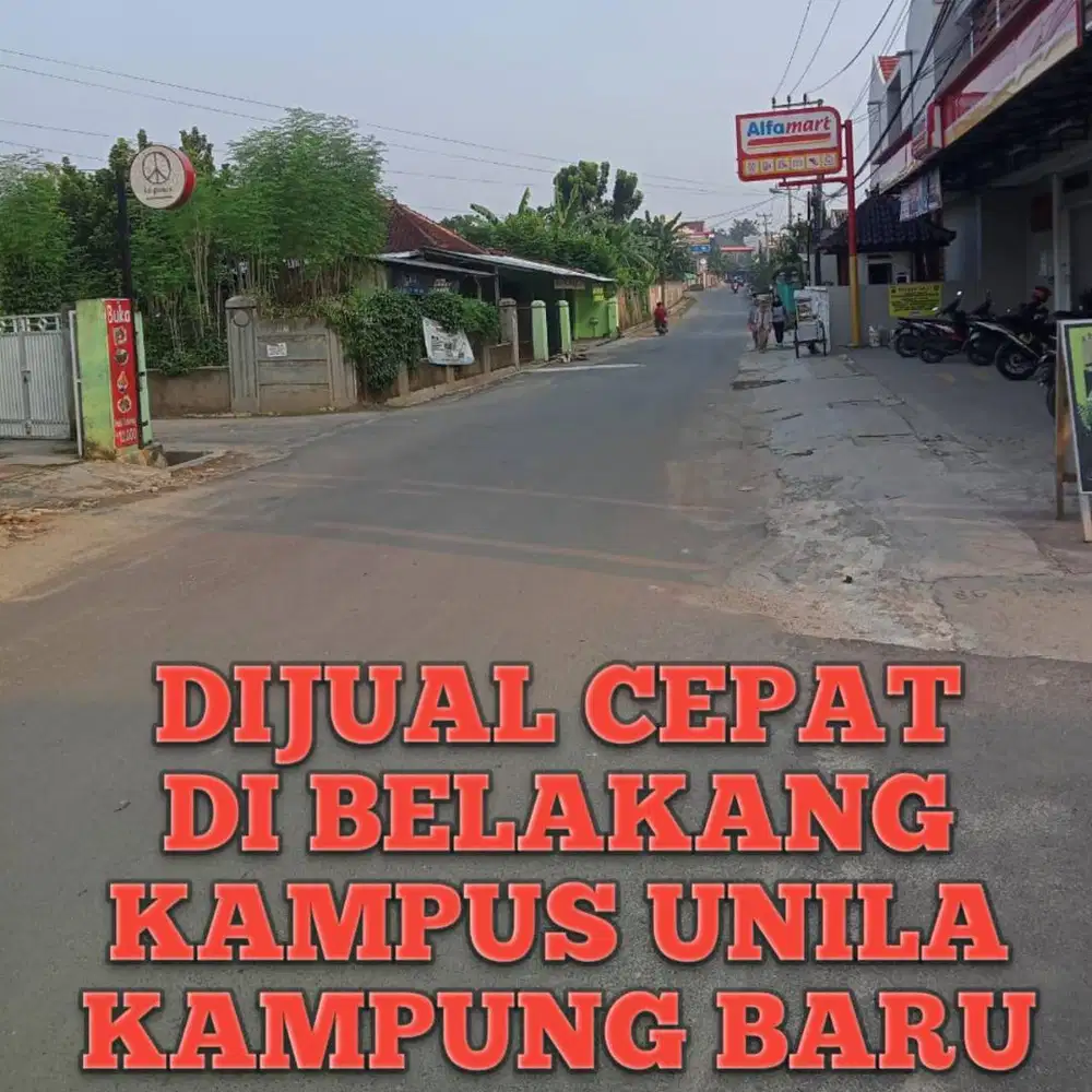 TANAH UNILA RAJABASA KEDATON COCOK BUAT RUMAH KOS JUAL MURAH