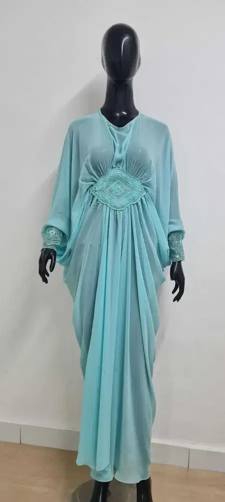 Kaftan sifon premium, gamis melayu, dress premium drappery , bordir