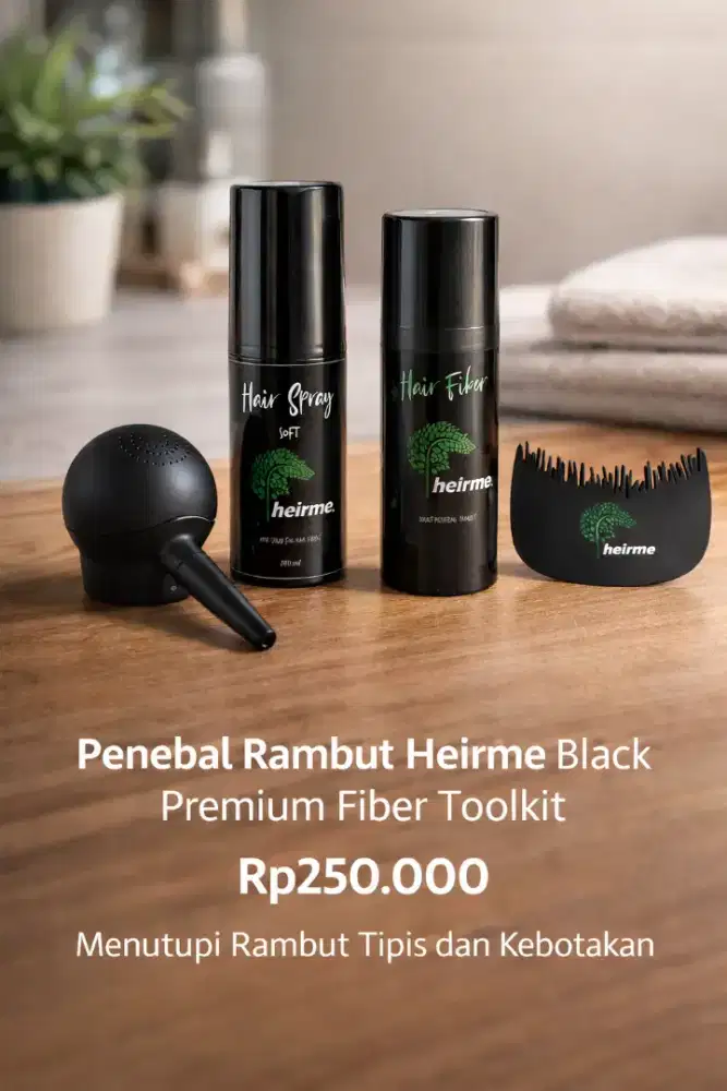 Penebal Rambut Heirme Fiber Toolkit Menutupi Rambut Tipis Kebotakan