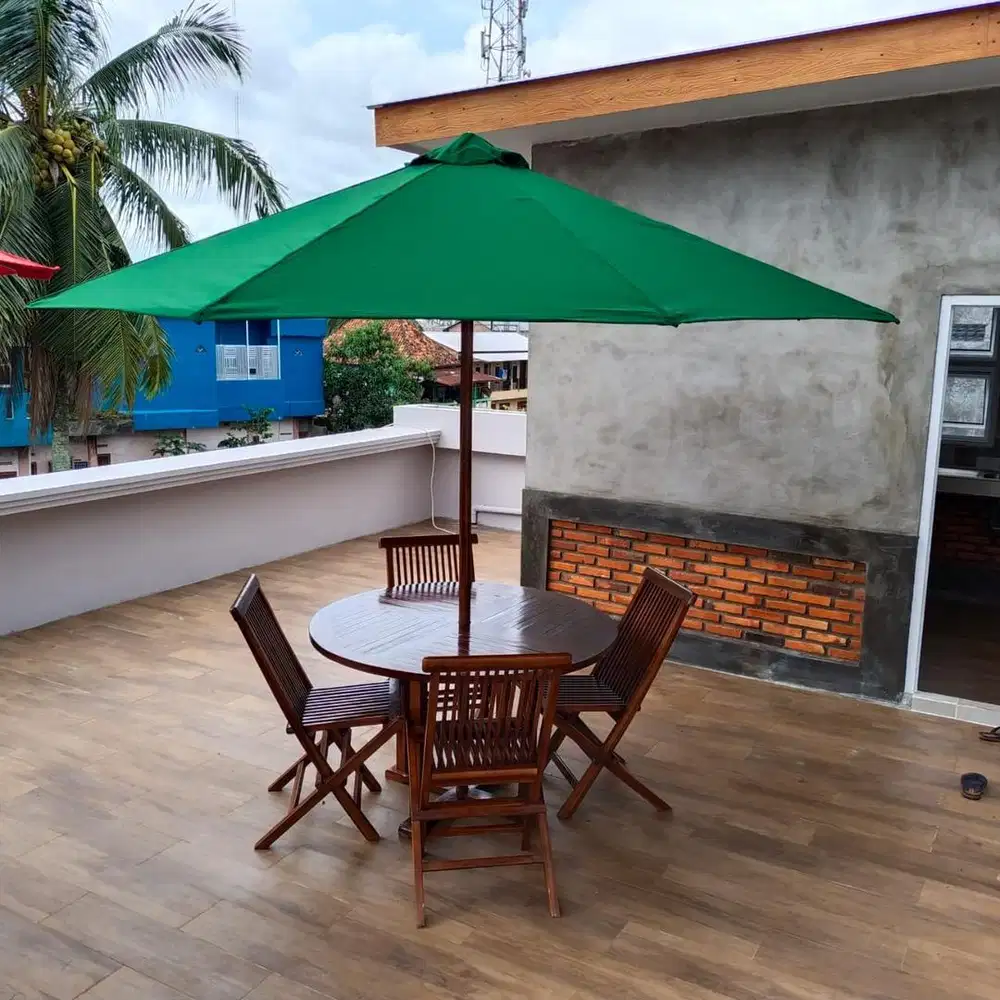 Payung taman bahan kayu jati ready stok di Palembang