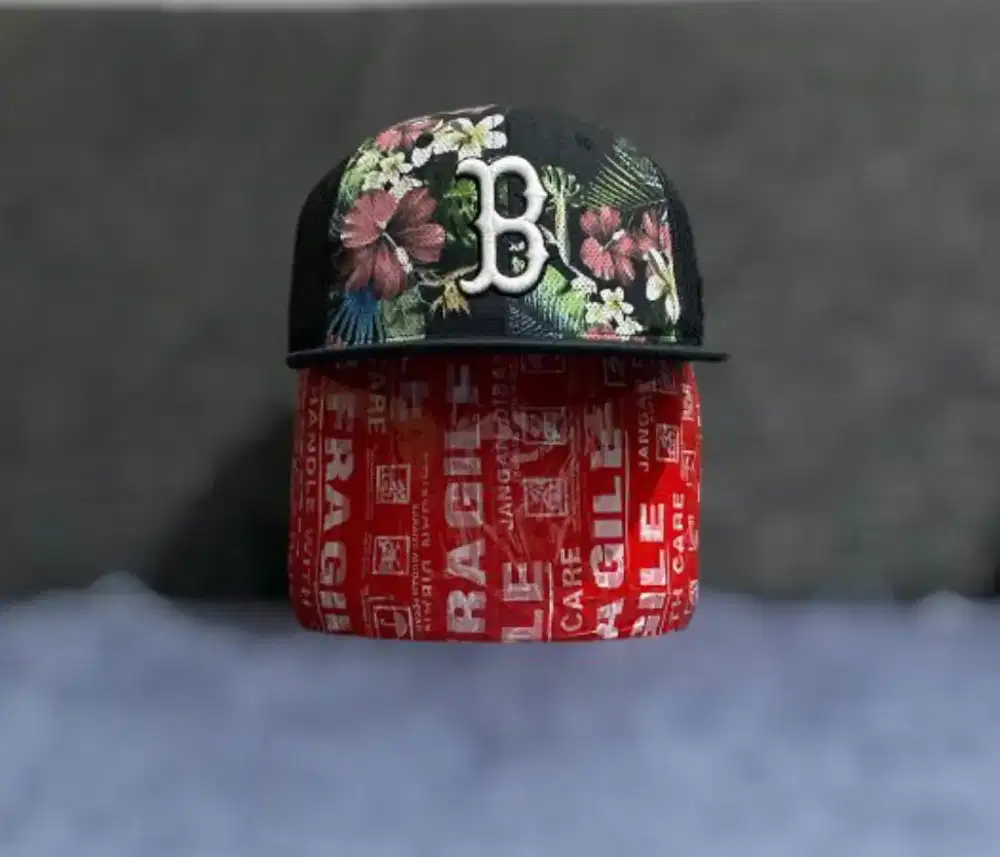 Topi MLB korea Boston Red Sox black trucker Second