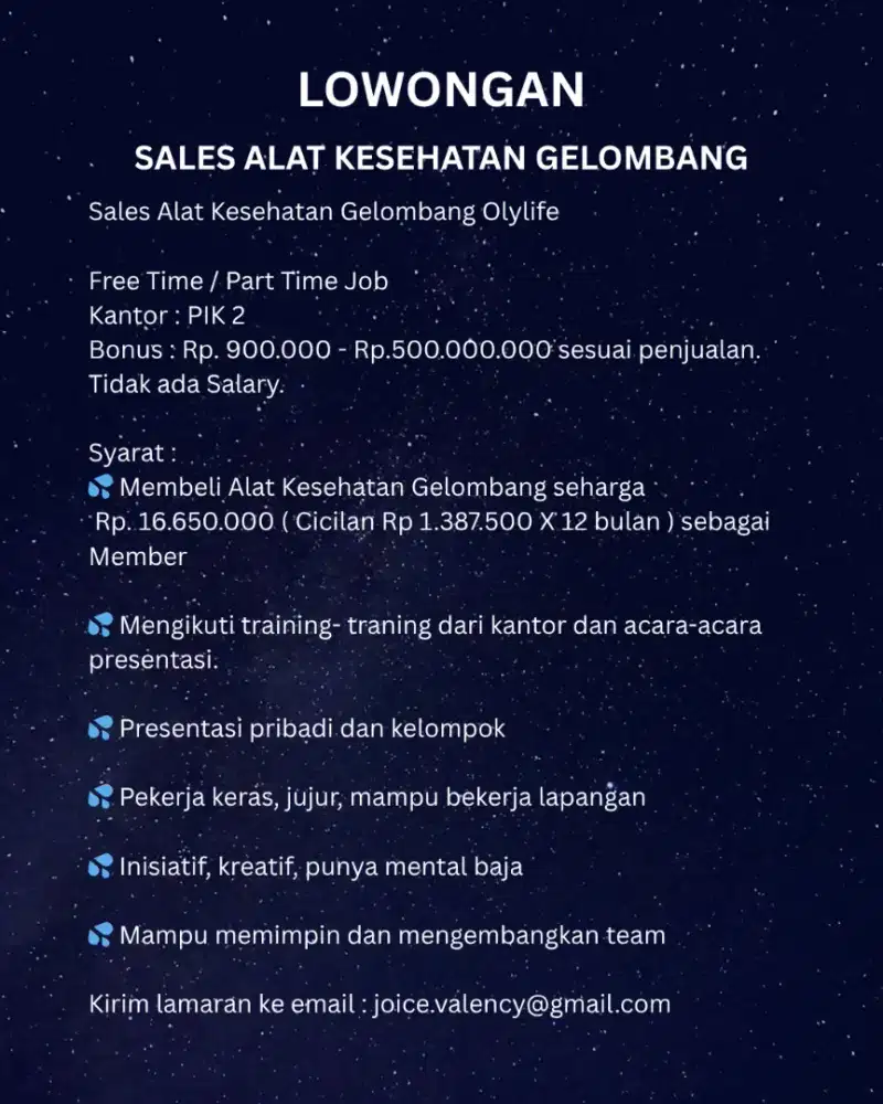 Lowongan Sales Alat Kesehatan Gelombang