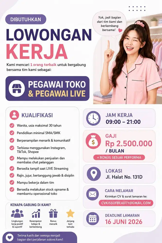 LOWONGAN ADMIN TOKO BAJU