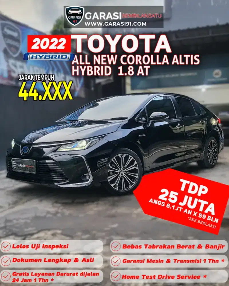 ‼️[ TDP 25Jt] ‼️Corolla Altis Hybrid 1.8 At 2022