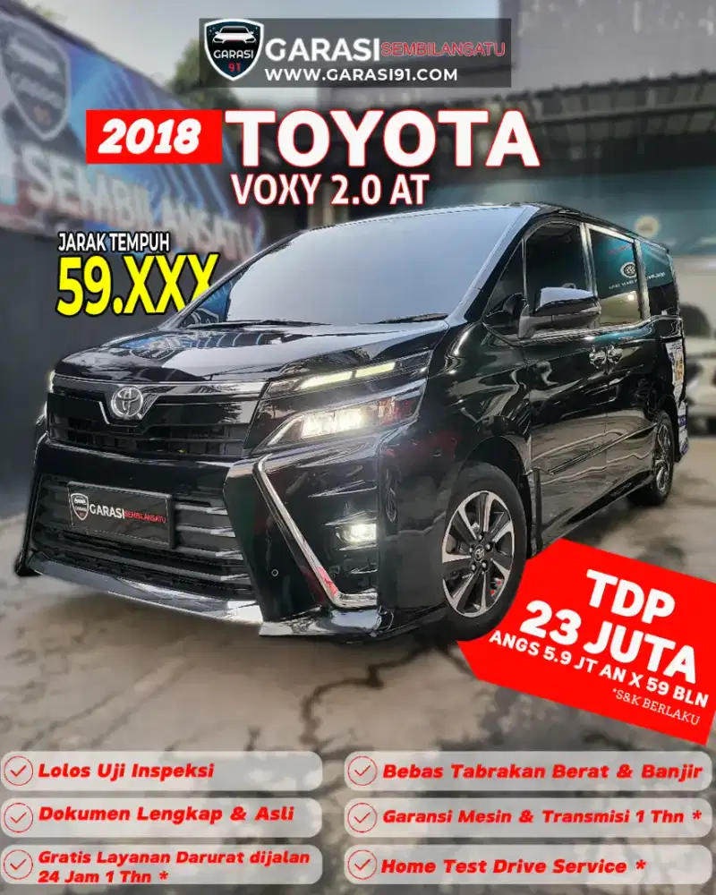 ‼️[ TDP 23 Jt] ‼️Toyota Voxy 2.0 At 2018
