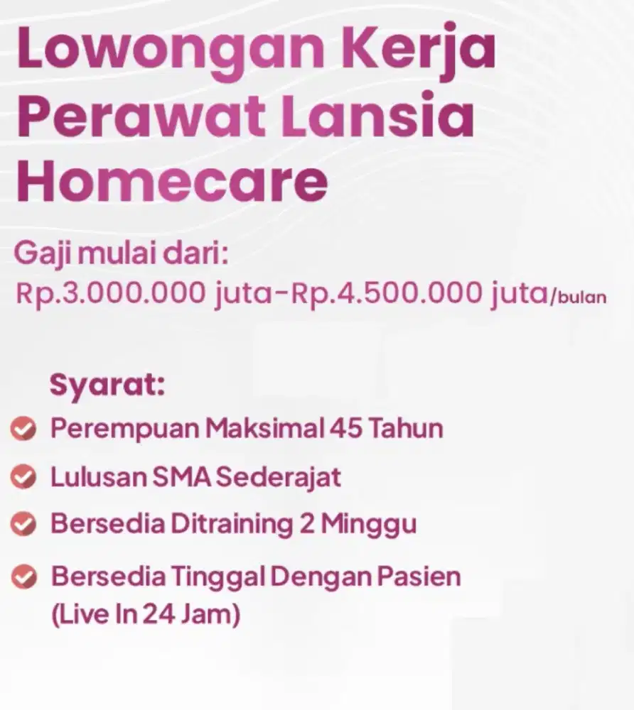Lowongan Kerja Perawat Lansia umur 90 tahun